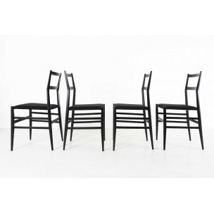 Set of 4 vintage Superleggera chairs by Gio Ponti for Cassina, 1960-80s