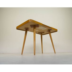 Table basse vintage en verre blanc par Jiri Jiroutek, pour Interier Praha, 1960