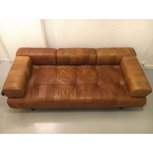 Vintage 3-seater leather sofa DS80 by De Sede, Switzerland, 1970s