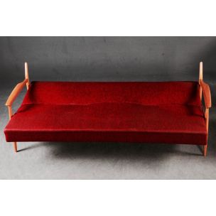Convertible red vintage lounge set, by Casala, 1950s