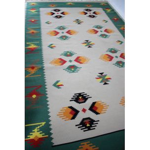 Large vintage kilim carpet, Czechoslovakia, 1960s