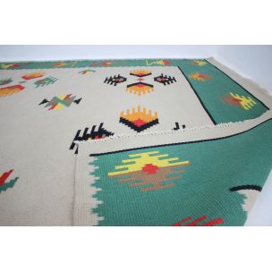 Large vintage kilim carpet, Czechoslovakia, 1960s