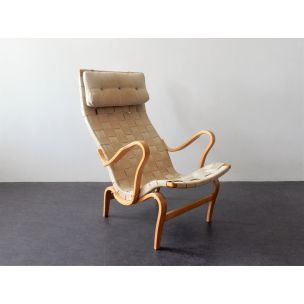 Vintage "Pernilla" birch armchair by Bruno Mathsson for Dux, Sweden, 1960s