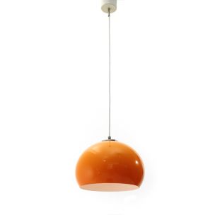 Vintage orange pendant lamp, retro design, Italy, 1960s