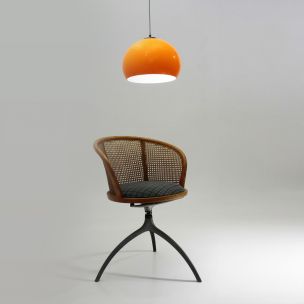 Suspension vintage orange, design rétro, Italie, 1960