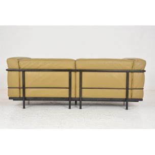 2-seater vintage sofa LC3 by Le Corbusier, Pierre Jeanneret and Charlotte Perriand, 1970s