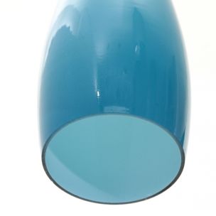 Vintage blue layered glass pendant lamp, Italy, 1950s