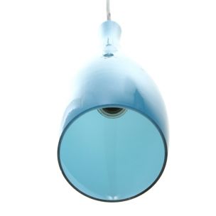 Vintage blue layered glass pendant lamp, Italy, 1950s