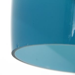 Vintage blue layered glass pendant lamp, Italy, 1950s