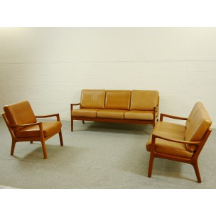 Cado seatgroup in teak and leather, Ole WANSCHER - 1960s