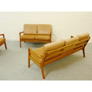 Cado seatgroup in teak and leather, Ole WANSCHER - 1960s