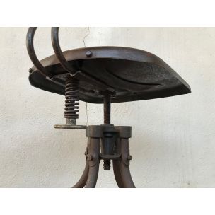 Chaise industrielle d'atelier vintage par Henri Liber M42 Flambo 