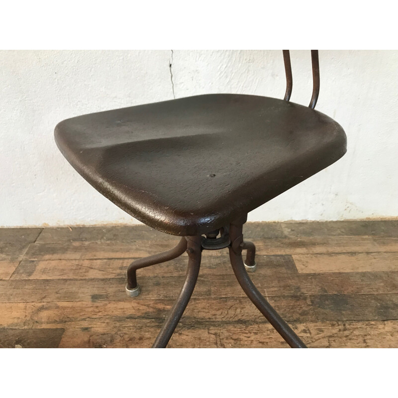 Vintage workshop industrial chair by Henri Liber M42 Flambo 