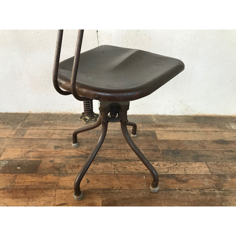Vintage workshop industrial chair by Henri Liber M42 Flambo 