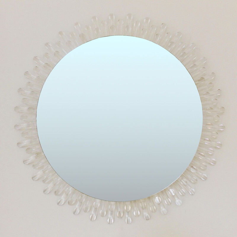 Large vintage mirror in Plexiglas, Italy 1970