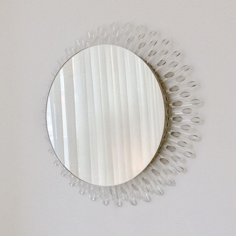 Large vintage mirror in Plexiglas, Italy 1970