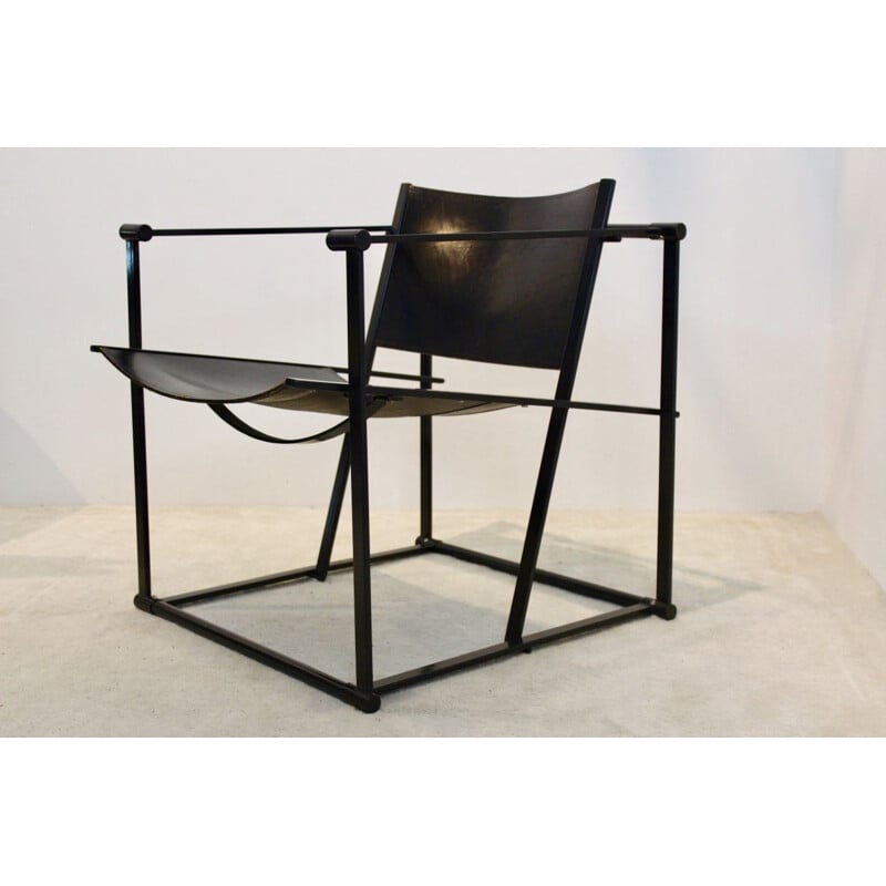 Cubic Leather Lounge Chair FM62 by Radboud van Beekum for Pastoe, 1980