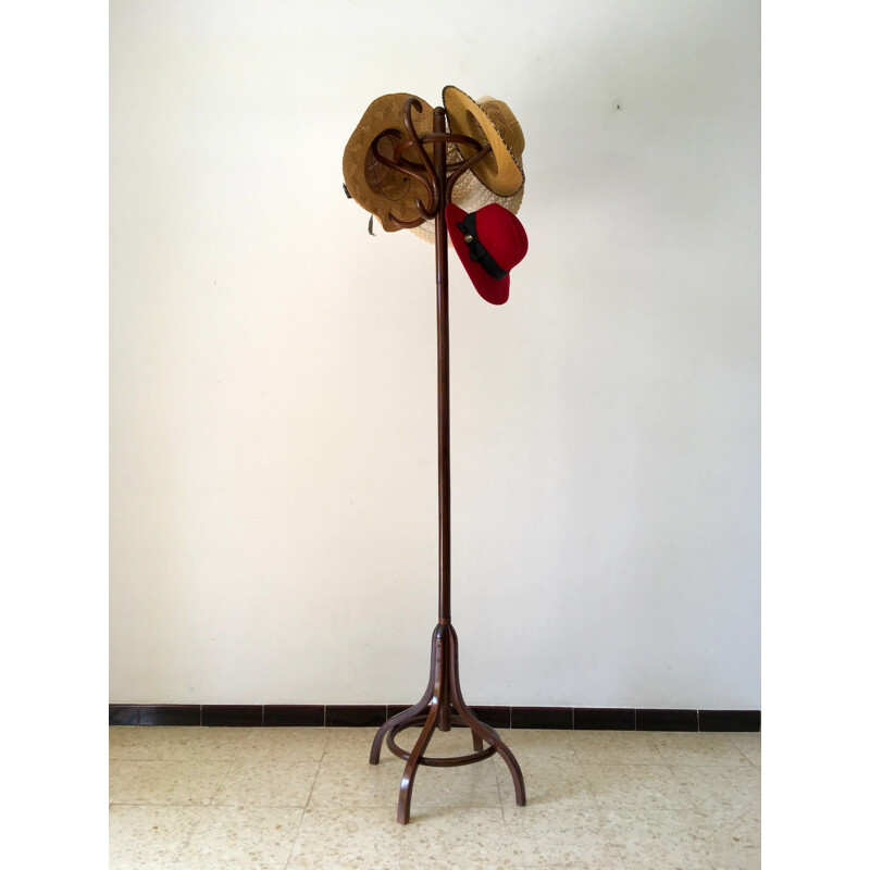 Vintage wooden coat rack 1980