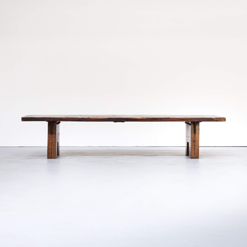 Vintage coffee table in massive wood, 1930s