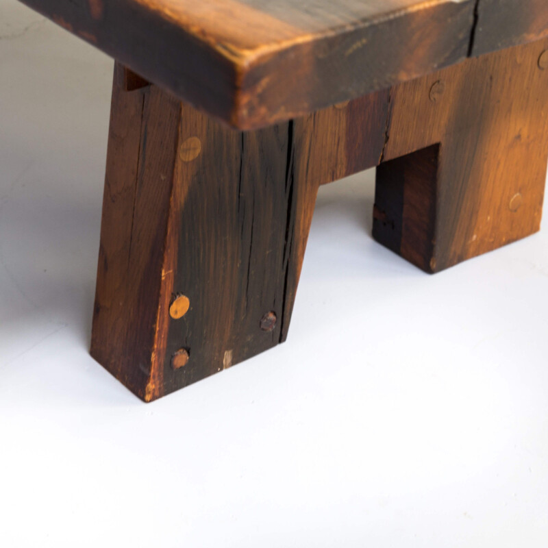 Vintage coffee table in massive wood, 1930s