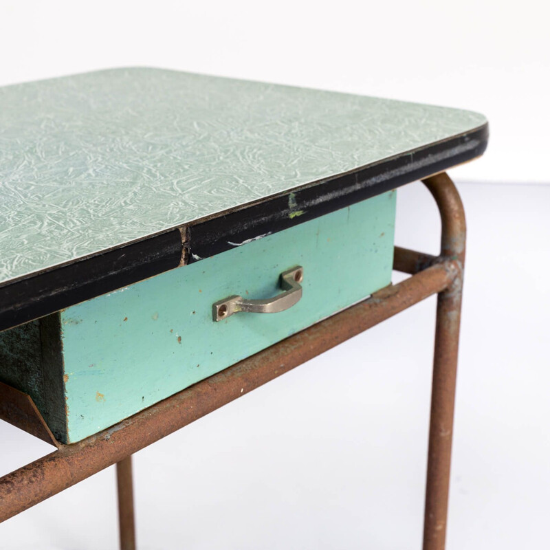 Set of 2 vintage industrial children's writing desk, 1960s