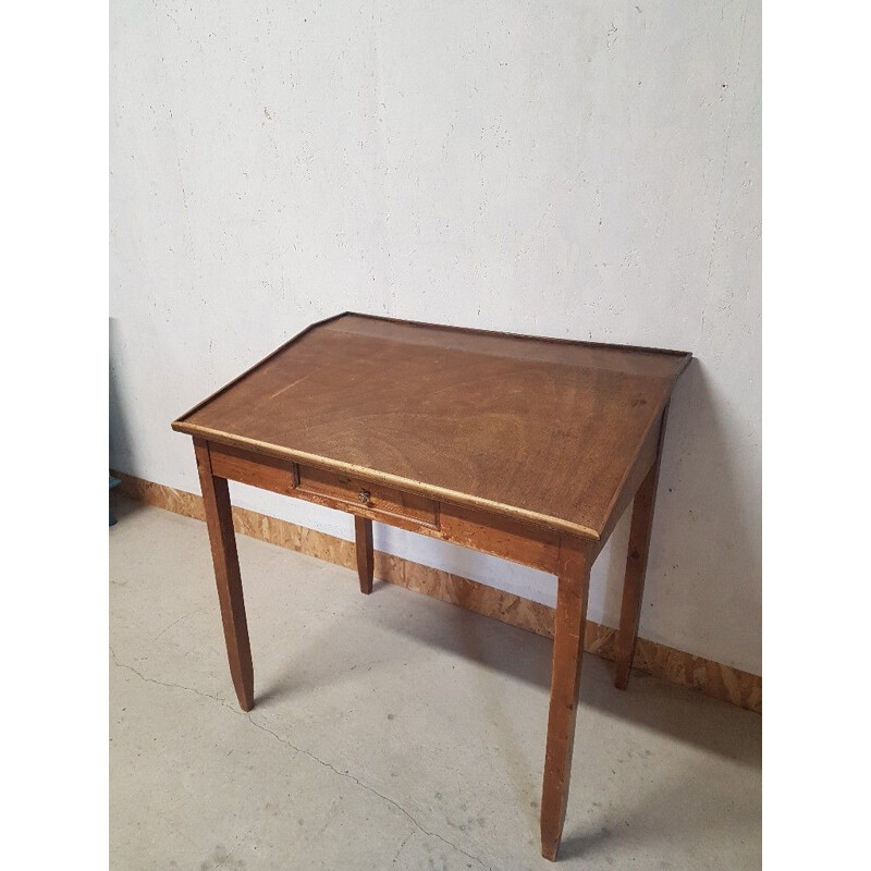 Vintage sloping wooden desk