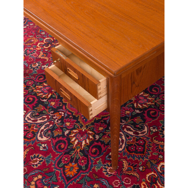 Vintage writing desk in teak and wooden legs, Denmark, 1960s