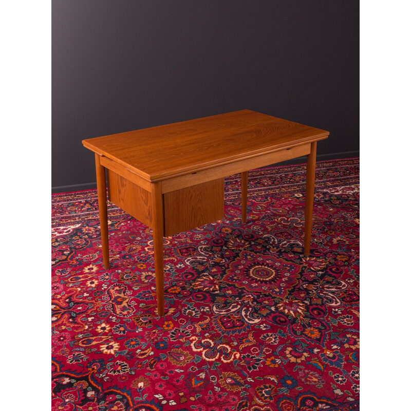 Vintage writing desk in teak and wooden legs, Denmark, 1960s