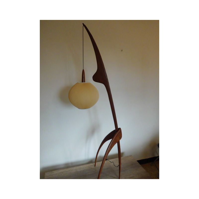 Vintage lamp "the praying mantis" by Rispal, 1950s