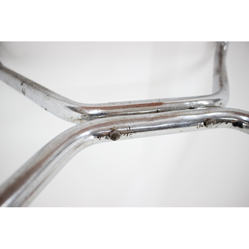 Vintage chromed stool by Marcel Breuer for Thonet B8, 1930s