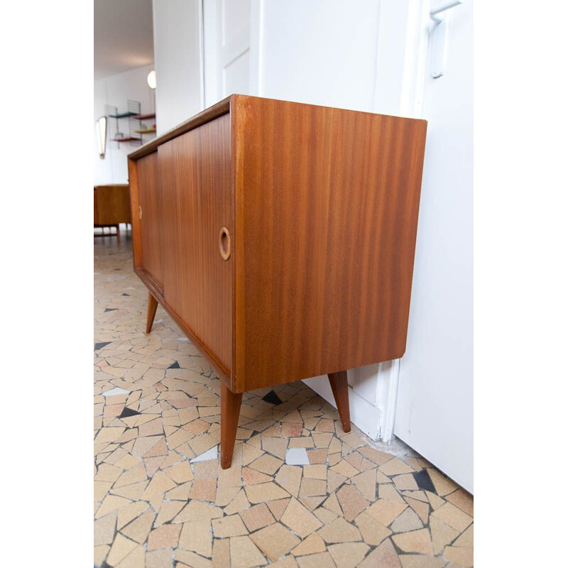 Enfilade vintage scandinave avec pieds compas par Vanson, 1960