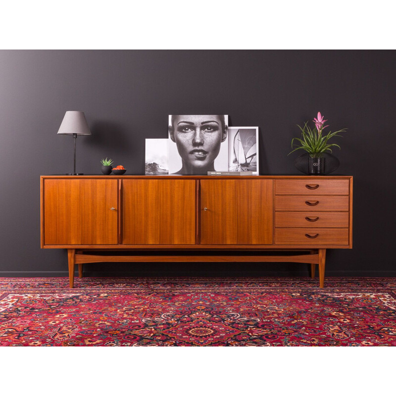 Enfilade vintage en teck, design scandinave, Allemagne, 1960