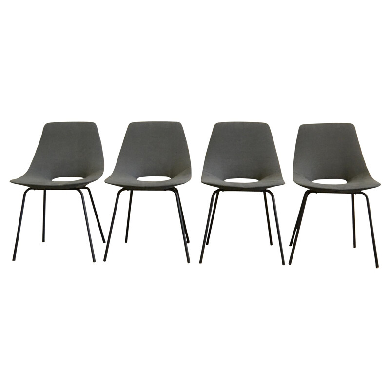4 chairs "tonneau" model, Pierre GUARICHE - 1950s