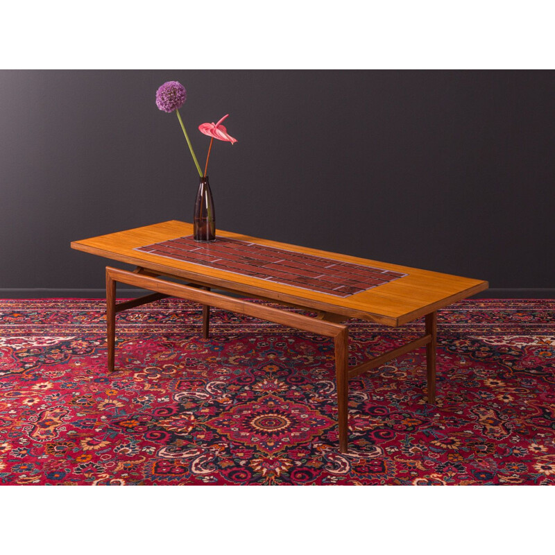 Vintage walnut and teak coffee table by Ilse Möbel 1960