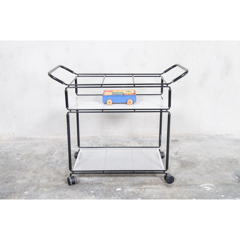 Vintage serving bar trolley by tjerk reijenga for pilastro, 1980