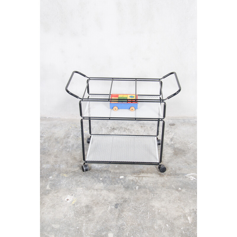 Vintage serving bar trolley by tjerk reijenga for pilastro, 1980