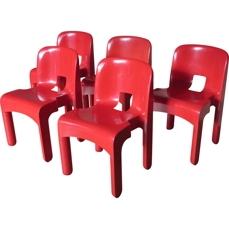 Kartell set of 5 Universal chairs, Joe COLOMBO - 1960s