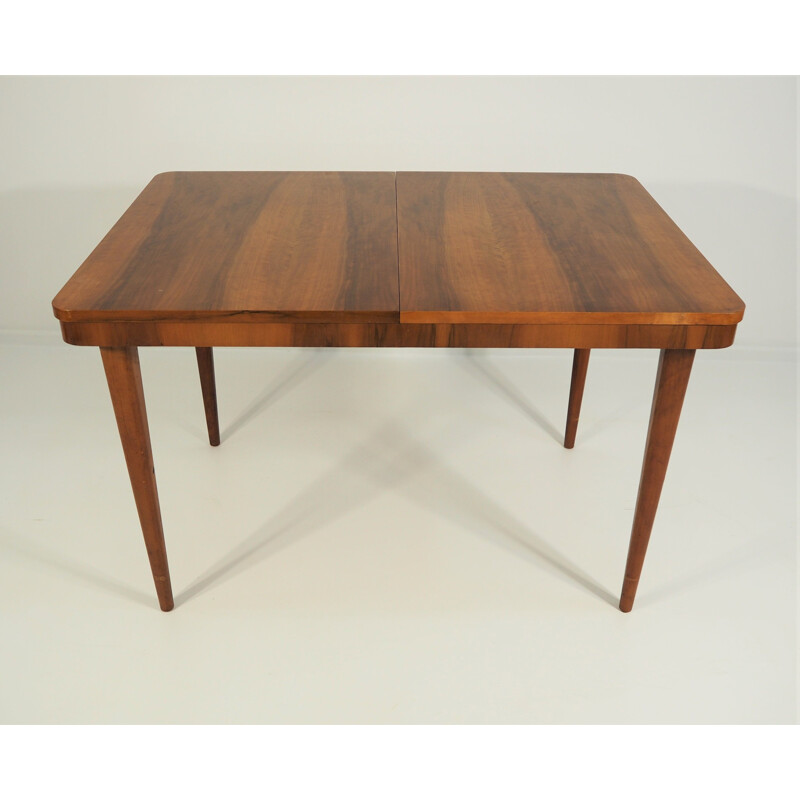 Vintage walnut Czech dining table 1960