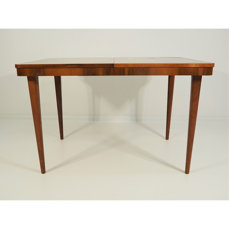 Vintage walnut Czech dining table 1960