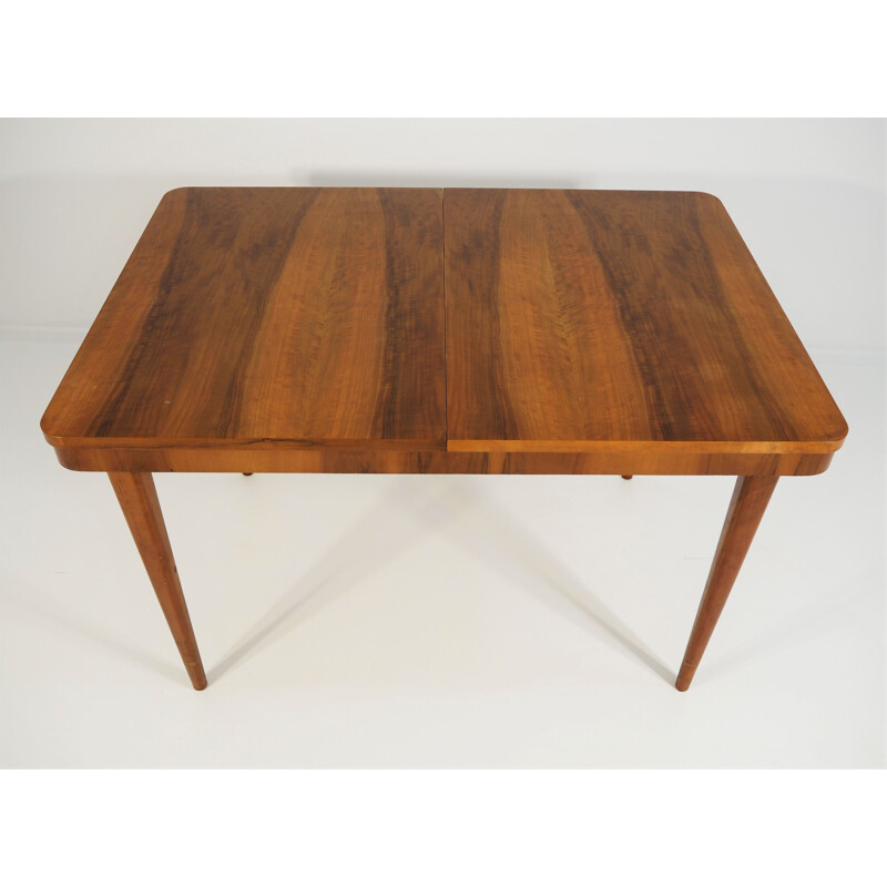 Vintage walnut Czech dining table 1960