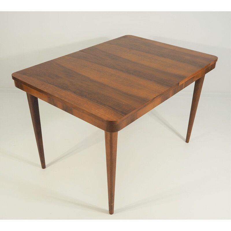 Vintage walnut Czech dining table 1960