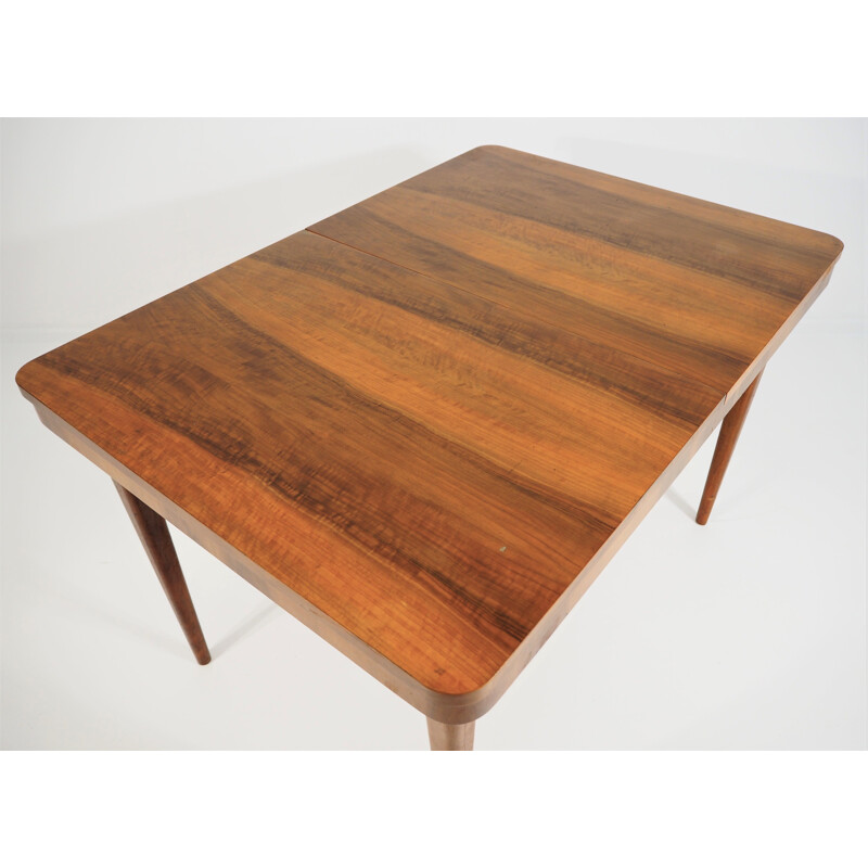 Vintage walnut Czech dining table 1960