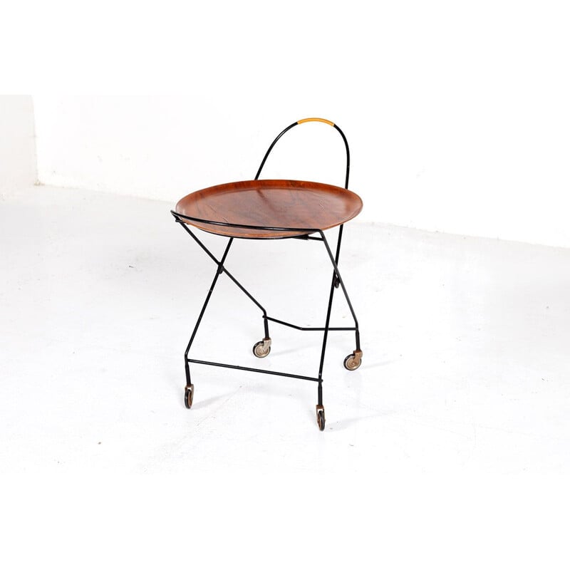 Vintage teak serving trolley by Ary Fanérprodukter Nybro for Impala, Sweden 1950