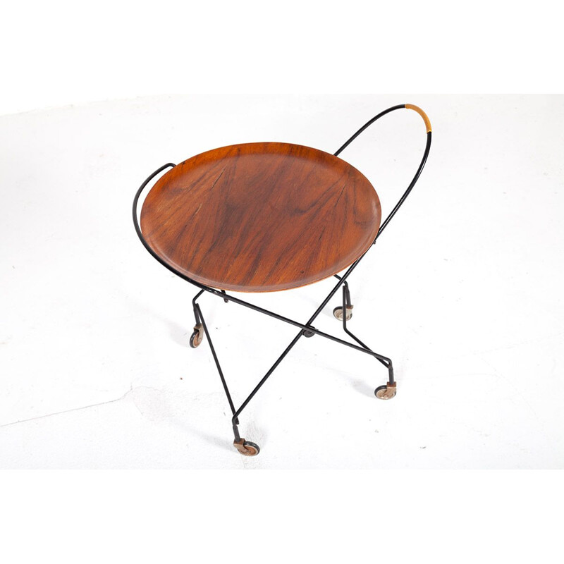 Vintage teak serving trolley by Ary Fanérprodukter Nybro for Impala, Sweden 1950