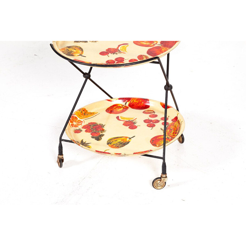 Vintage Swedish fiberglass serving trolley by Impala, 1950