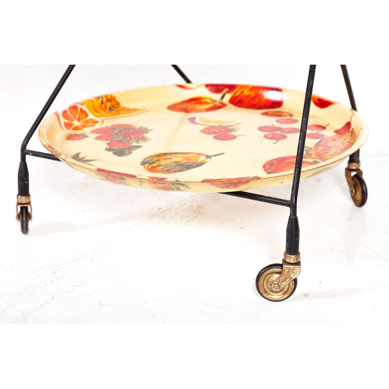 Vintage Swedish fiberglass serving trolley by Impala, 1950