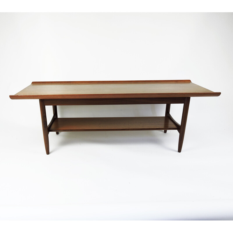 Vintage teak 2-tier coffee table 1960