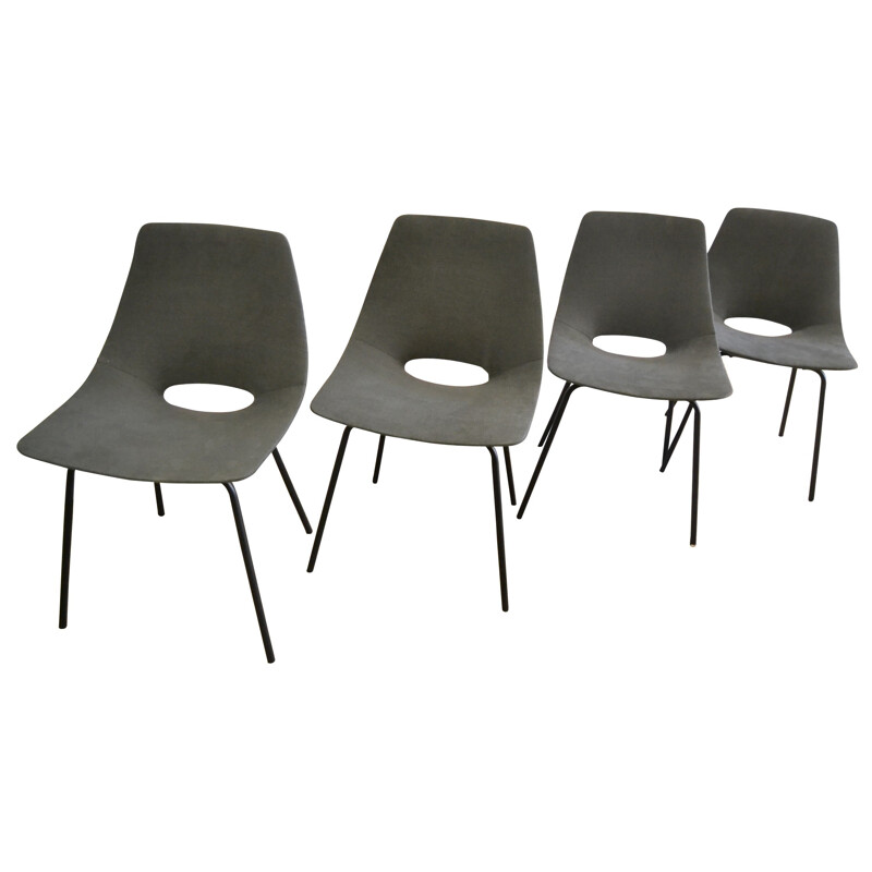 4 chairs "tonneau" model, Pierre GUARICHE - 1950s