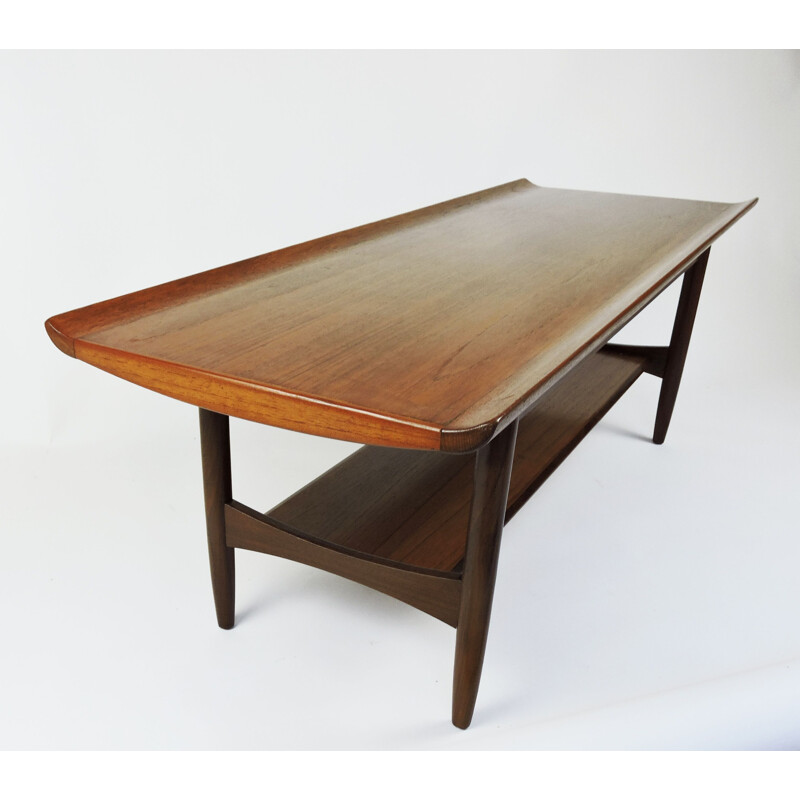 Vintage teak 2-tier coffee table 1960