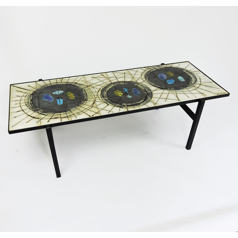 Vintage painted Ceramic Coffee Table from Belarti 1960